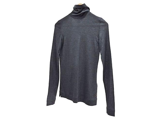 Loro Piana Kaschmir-Seiden-Pullover mit Rollkragen in Grau Braun - Ansicht 2