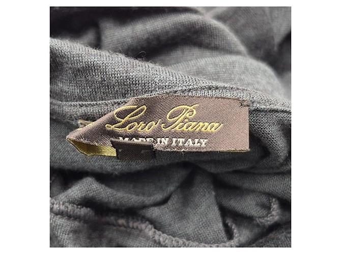 Loro Piana Kaschmir-Seiden-Pullover mit Rollkragen in Grau Braun - Ansicht 4