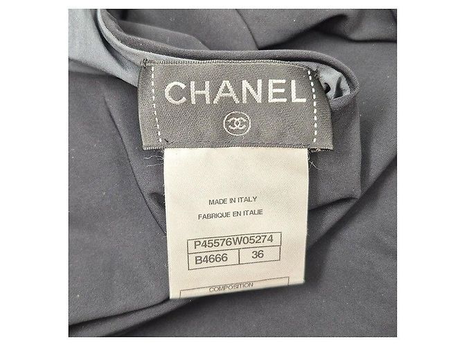 Chanel Einteiliger Badeanzug mit Blumenrüschendetails Schwarz - Ansicht 4