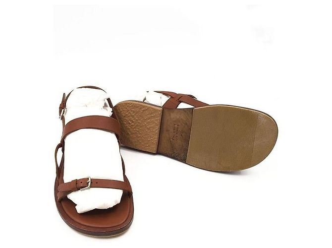 Hermès Sandalias de cuero Castaño - vista 4