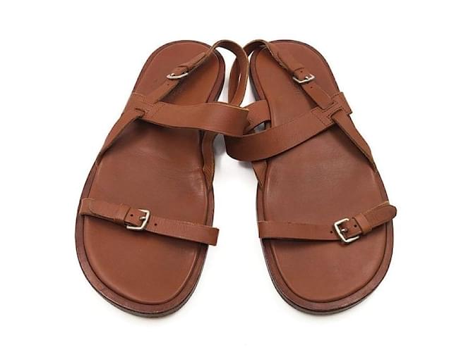 Hermès Sandalias de cuero Castaño - vista 5