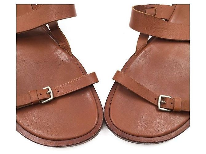 Hermès Sandalias de cuero Castaño - vista 6