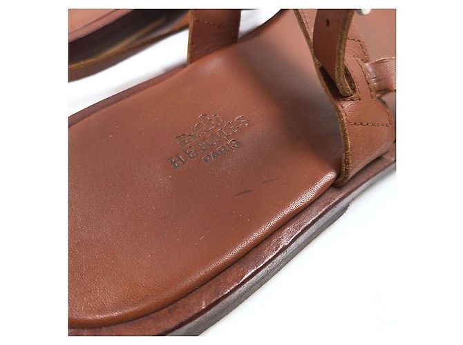 Hermès Sandalias de cuero Castaño - vista 7