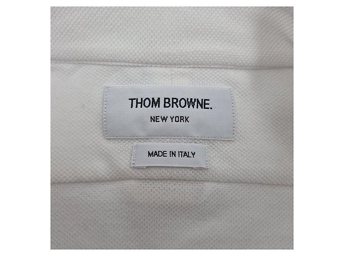 Thom Browne Weiße klassische Piqué-Hemd mit geradem Schnitt - Ansicht 5