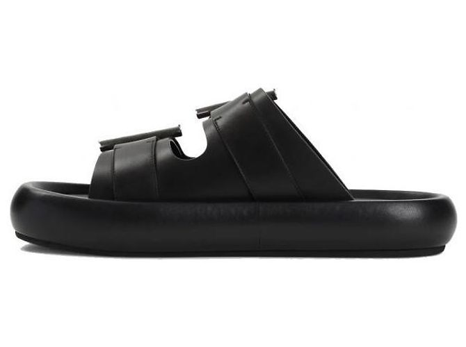 Alexander Mcqueen Double Buckle Leather Sandals Black - view 5