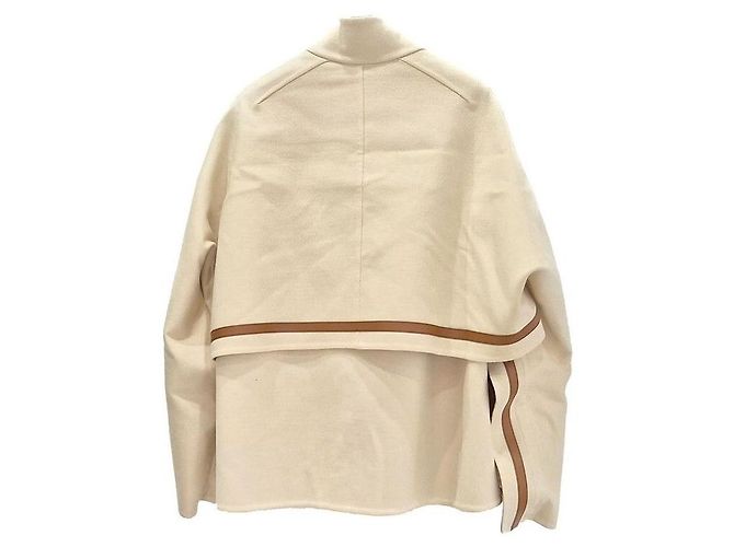 Hermès Kaschmir-Cape-Mantel Weiß - Ansicht 4