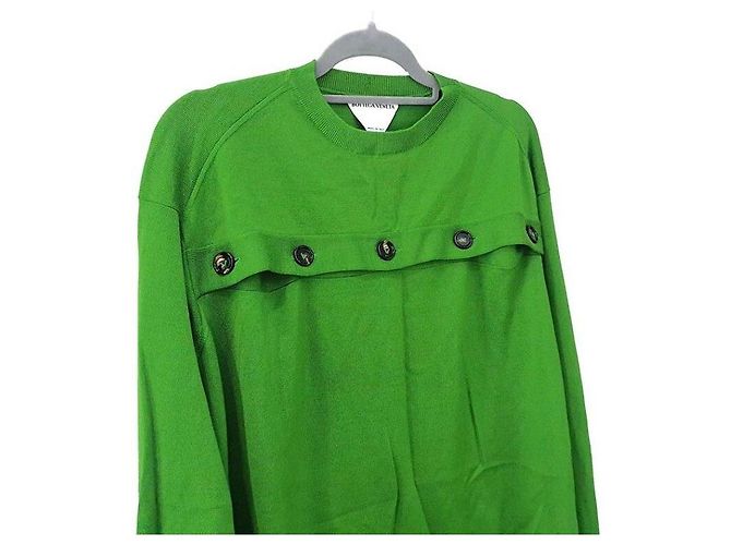 Bottega Veneta Wool Button Cutout Knit Green - view 2