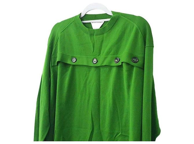 Bottega Veneta Wool Button Cutout Knit Green - view 3