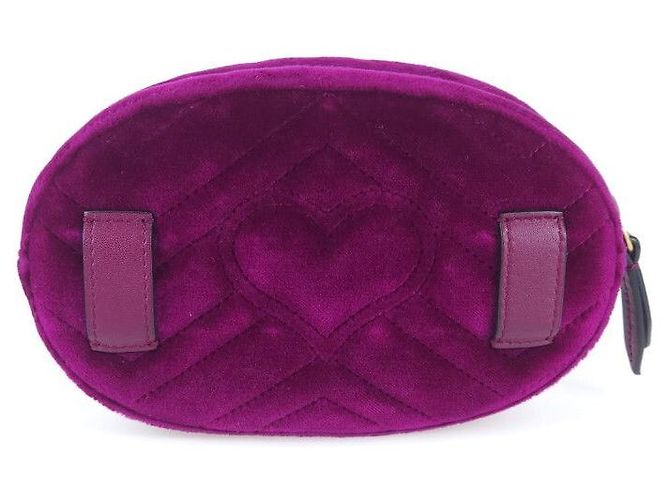Gucci Belt bag in velluto trapuntato Marmont Rosa - vista 4