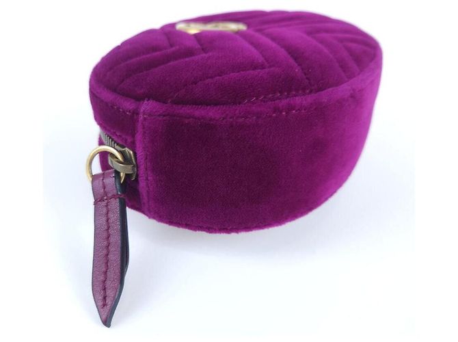 Gucci Belt bag in velluto trapuntato Marmont Rosa - vista 5