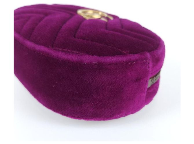 Gucci Belt bag in velluto trapuntato Marmont Rosa - vista 6