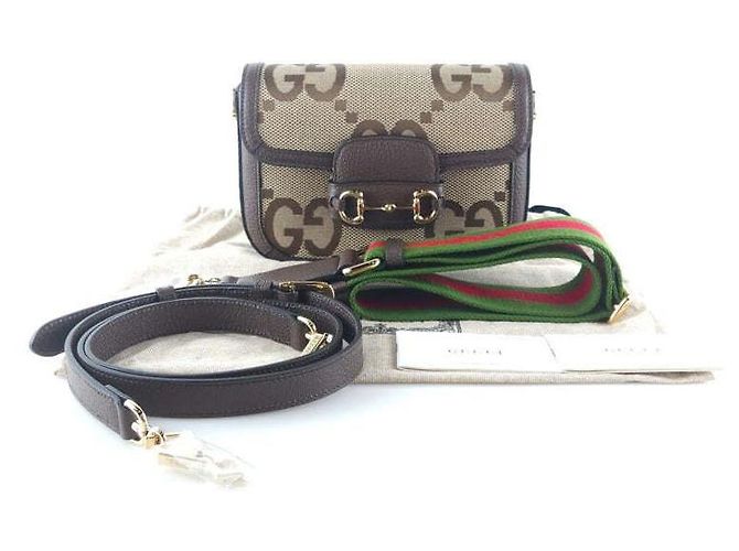 Gucci Borsa a Spalla Crossbody Horsbit GG Jumbo - vista 6