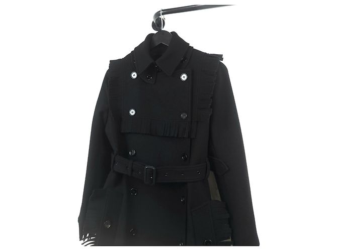 Burberry Abrigo de mezcla de cachemira con flecos - vista 2