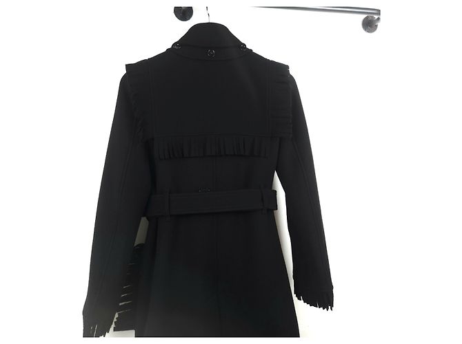 Burberry Abrigo de mezcla de cachemira con flecos - vista 5