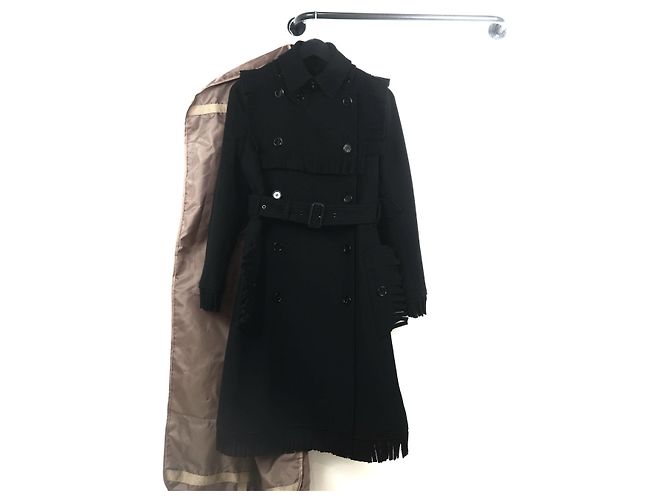 Burberry Abrigo de mezcla de cachemira con flecos - vista 6