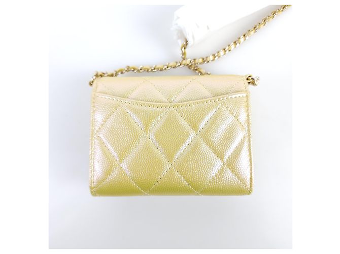 Chanel Cartera de cadena caviar clásica Dorado - vista 3