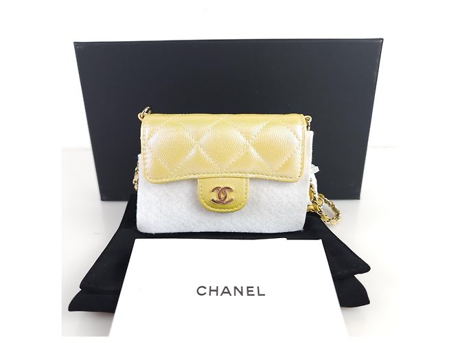 Chanel Cartera de cadena caviar clásica Dorado - vista 6