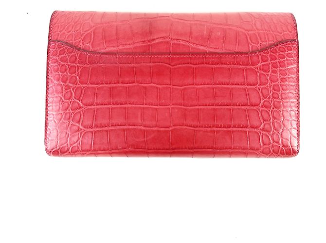 Hermès Constance Wani Alligator Klapp-Langbörse Rot - Ansicht 3