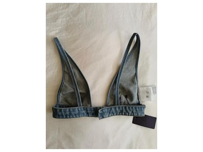 Top bralette de denim Prada IT38 Azul - vista 2
