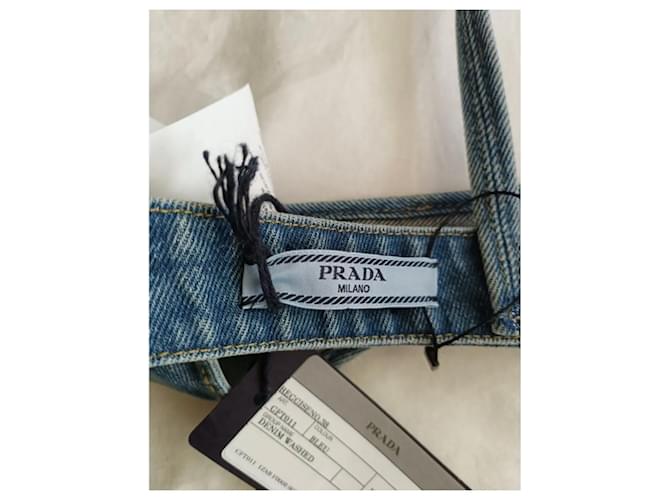 Top bralette de denim Prada IT38 Azul - vista 3