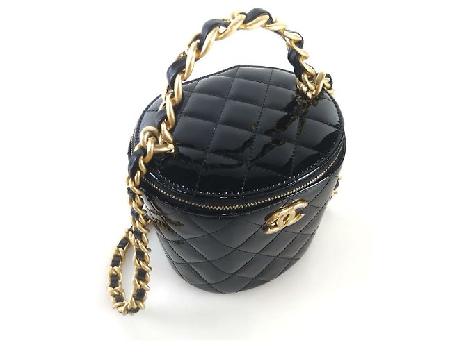 Chanel Borsa a spalla con manico superiore, astuccio cosmetico brevettato Nero - vista 2