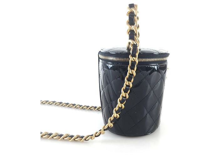 Chanel Borsa a spalla con manico superiore, astuccio cosmetico brevettato Nero - vista 3