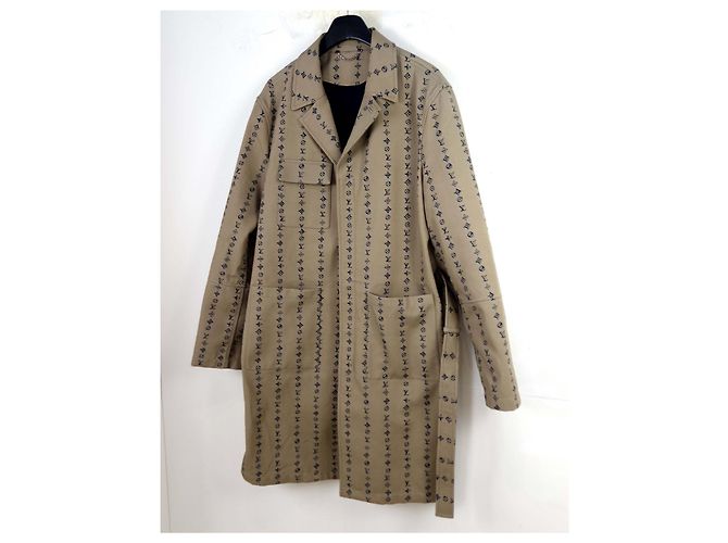Louis Vuitton Cappotto Cintura Monogram Stripe Marrone - vista 2