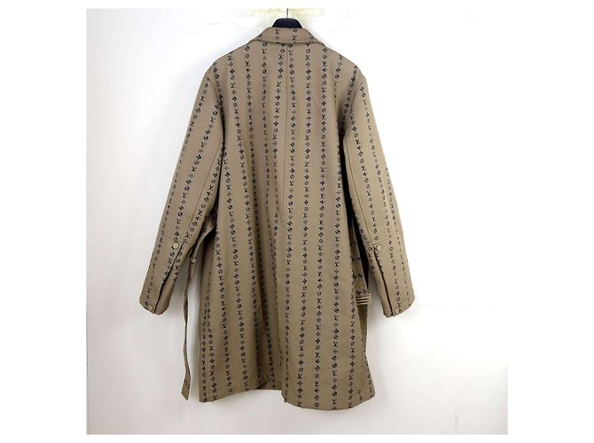 Louis Vuitton Cappotto Cintura Monogram Stripe Marrone - vista 4