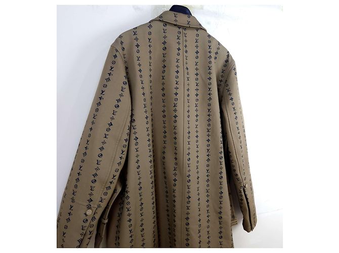 Louis Vuitton Cappotto Cintura Monogram Stripe Marrone - vista 5
