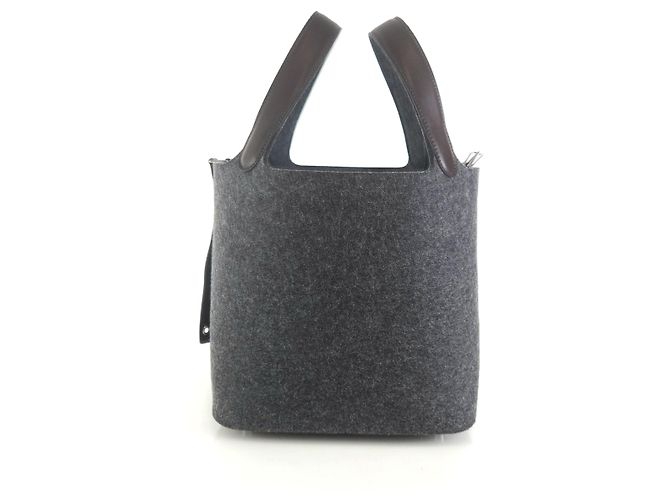 Hermès Borsa Tote Bole Picos in feltro Marrone - vista 3