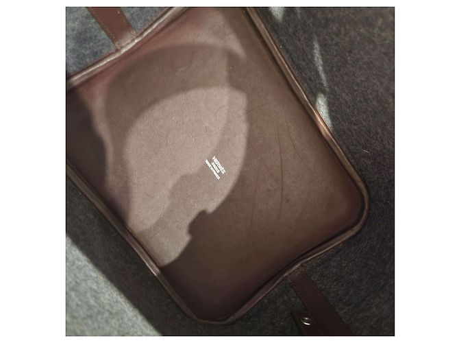 Hermès Borsa Tote Bole Picos in feltro Marrone - vista 5
