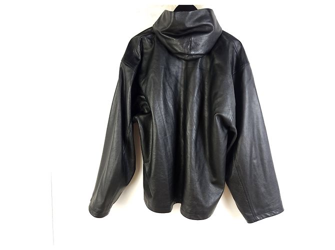 Balenciaga Giacca in pelle oversize con cappuccio e zip con logo Multicolore - vista 4