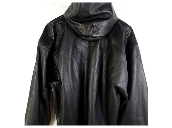 Balenciaga Giacca in pelle oversize con cappuccio e zip con logo Multicolore - vista 5