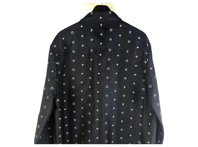 Louis Vuitton Camicia da pigiama in seta con monogramma Nero - vista 4