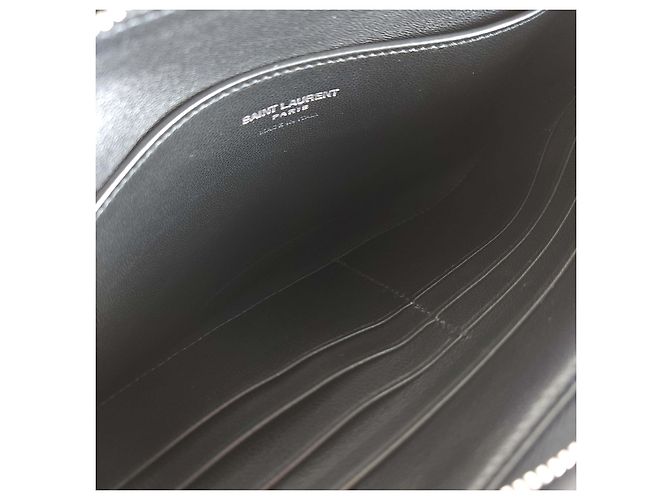 Saint Laurent Borsa Clutch Logo Imbottita Nero - vista 5