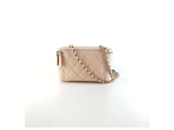 Chanel Estuche de cosméticos de cadena clásica Bolsa cruzada rectangular Naranja - vista 3