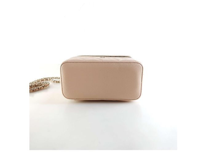 Chanel Estuche de cosméticos de cadena clásica Bolsa cruzada rectangular Naranja - vista 4
