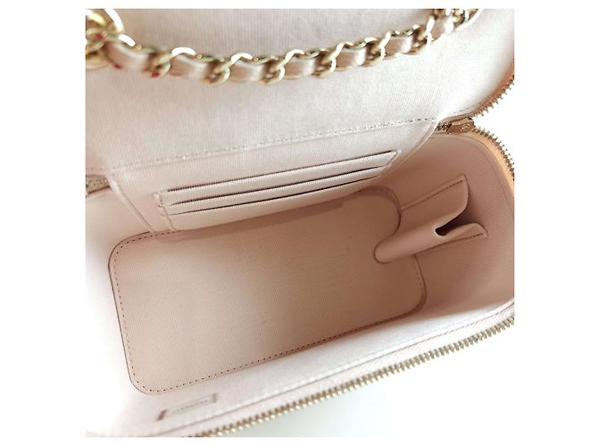 Chanel Estuche de cosméticos de cadena clásica Bolsa cruzada rectangular Naranja - vista 5