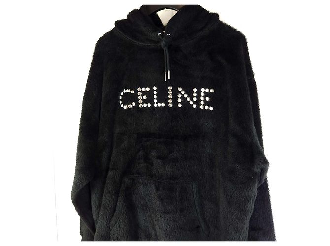 Céline Moletom com capuz de alpaca Preto - vista 2