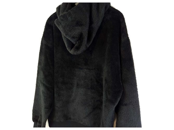 Céline Moletom com capuz de alpaca Preto - vista 4