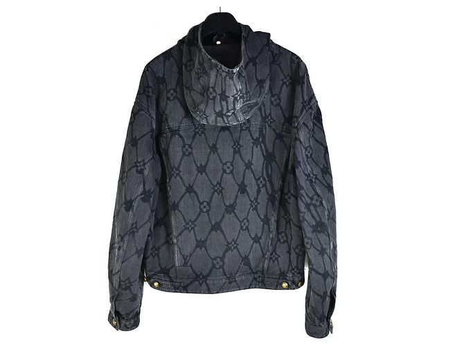 Louis Vuitton Giacca con cappuccio in denim monogramma Marrone - vista 3