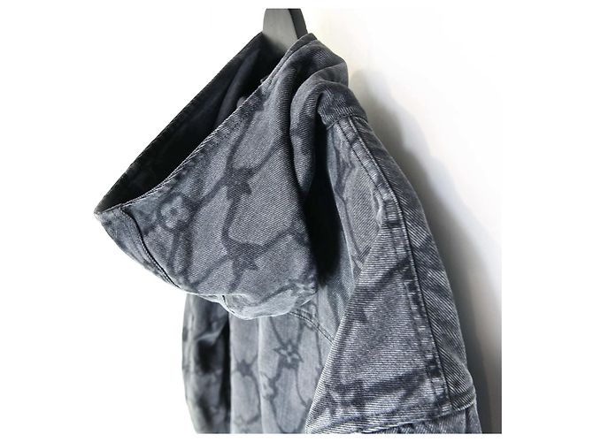 Louis Vuitton Giacca con cappuccio in denim monogramma Marrone - vista 4
