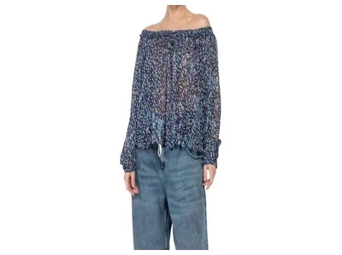 Isabel Marant Top com ombros de fora Azul - view 4