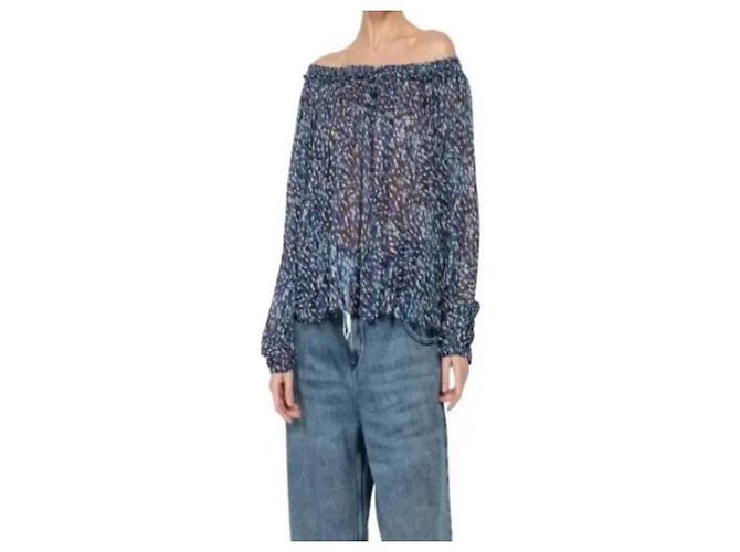 Isabel Marant Top com ombros de fora Azul - view 5