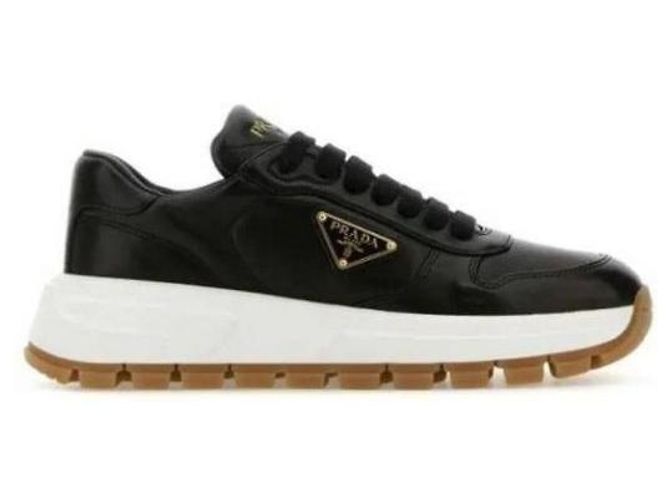 Prada Tênis de couro com logo triangular Multicor - vista 5