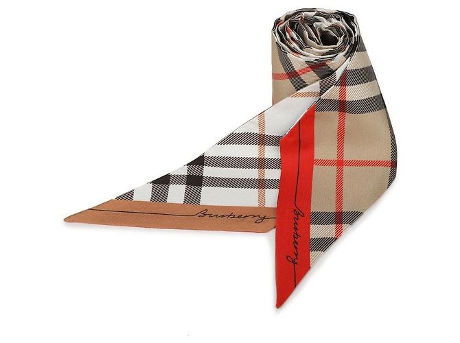 Burberry Seidenschal mit Kontrast Braun - Ansicht 4