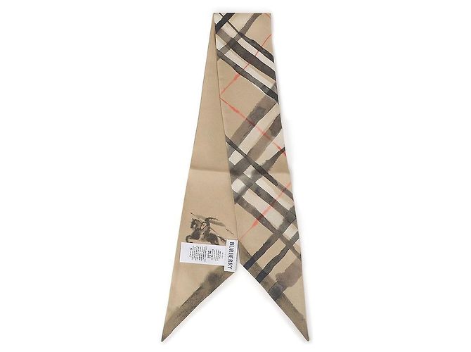 Burberry Écharpe en soie à carreaux aquarelle skinny - vue 3