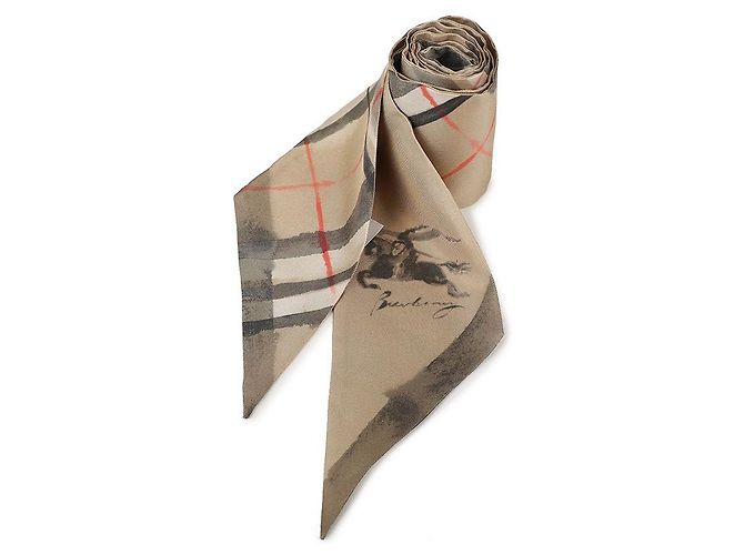 Burberry Écharpe en soie à carreaux aquarelle skinny - vue 4