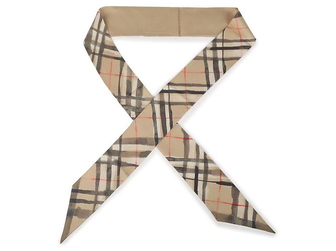 Burberry Écharpe en soie à carreaux aquarelle skinny - vue 5