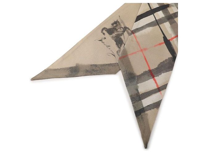 Burberry Écharpe en soie à carreaux aquarelle skinny - vue 7